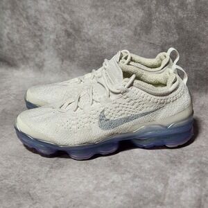 Nike Air VaporMax 2023 Flyknit Womens White/Gray FD3148-002 Running Shoes 6.5
